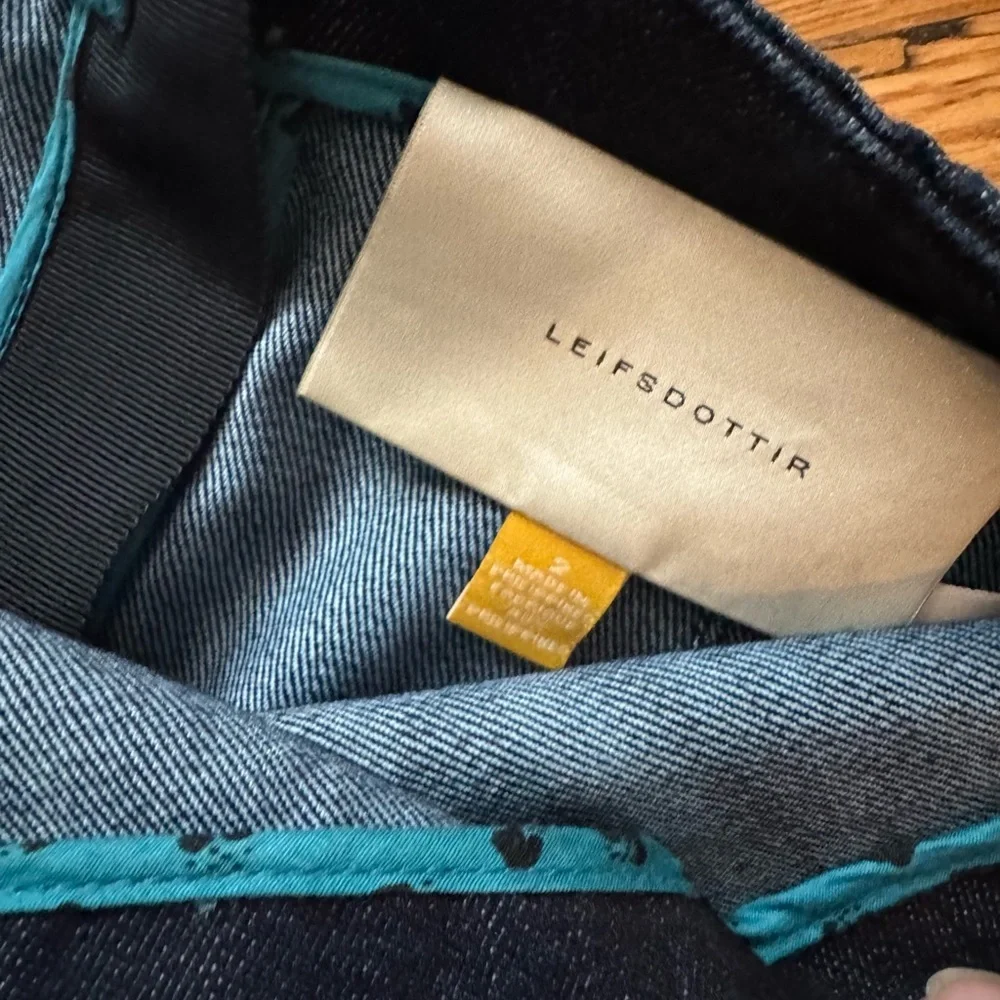 Leifsdottir Dark Blue Asymmetrical Denim Skirt with Ruffle size 2 - Picture 4 of 10